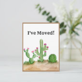 Ik heb Waterverf Cactus-woestijn nieuw adres verpl Aankondigingskaart (Staand voorkant)