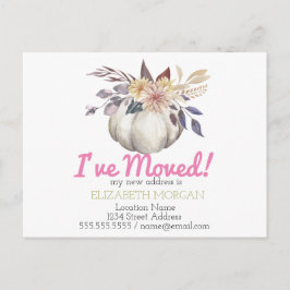 Ik heb Waterverf Pumpkin New Address verplaatst Aankondigingskaart