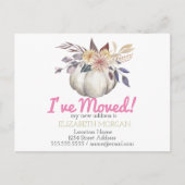 Ik heb Waterverf Pumpkin New Address verplaatst Aankondigingskaart (Voorkant)