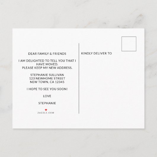 Ik heb Waterverf Wildflower Moving Announceme verp Aankondigingskaart (Achterkant)