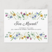 Ik heb Waterverf Wildflower Moving Announceme verp Aankondigingskaart (Voorkant)