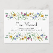 Ik heb Waterverf Wildflower Moving verplaatst Aankondigingskaart (Voorkant)