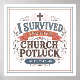 Ik heb weer een kerkbijeenkomst met potluck overle poster