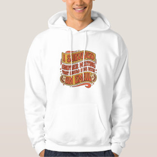 Ik heb weer een vergadering overleefd die een e-ma hoodie