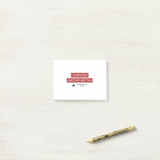 Ik heb weer een vergadering overleefd post-it® notes (Op bureau)
