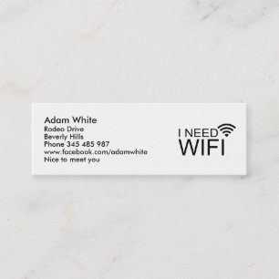 Ik heb wifi internet nodig mini visitekaartje
