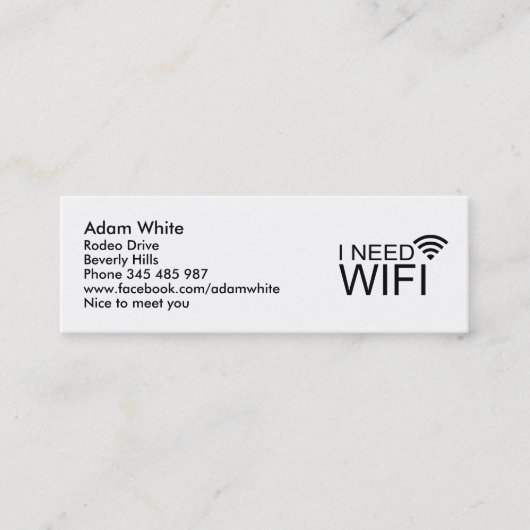 Ik heb wifi internet nodig mini visitekaartje (Voorkant)