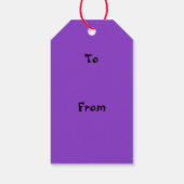 Ik heb wijn gekocht! Paarse Labels Cadeaulabel (Achterkant)