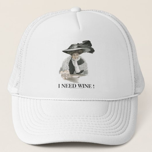 Ik heb wijn nodig. trucker pet (Voorkant)