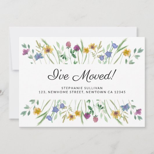 Ik heb Wildflower Moving Aankondiging verplaatst (Voorkant)