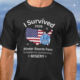 Ik heb Winterstorm Fern Grappige Misère Overleefd T-shirt