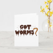 Ik heb wormen! Grappig Halloween Worm Compostering Kaart (Gele Bloem)