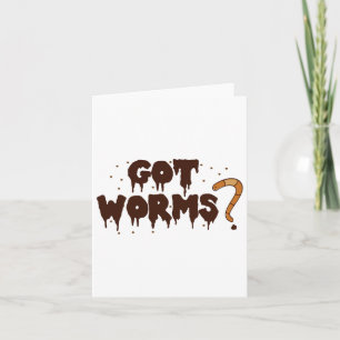 Ik heb wormen! Grappig Halloween Worm Compostering Kaart
