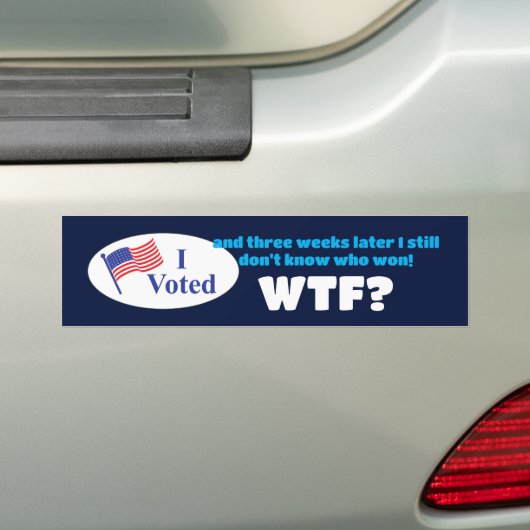Ik heb WTF gestemd? Bumpersticker (Op auto)