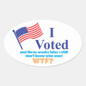 Ik heb WTF gestemd? Ovale Sticker (Voorkant)