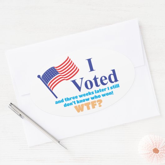 Ik heb WTF gestemd? Ovale Sticker (Envelop)