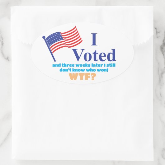Ik heb WTF gestemd? Ovale Sticker (Tas)
