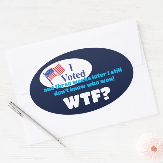 Ik heb WTF gestemd? Ovale Sticker (Envelop)