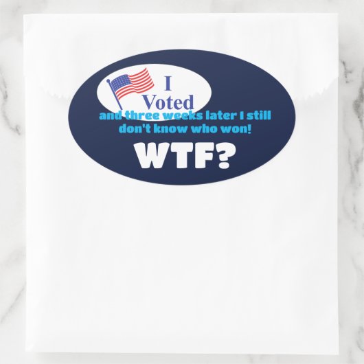 Ik heb WTF gestemd? Ovale Sticker (Tas)