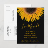 Ik heb Yellow Black Sunflower Announcement bezocht Aankondigingskaart (Voorkant / Achterkant)