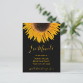 Ik heb Yellow Black Sunflower Announcement bezocht Aankondigingskaart (Staand voorkant)