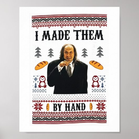 “Ik heb ze met de hand gemaakt” Brood Meme Horrors Poster (Voorkant)