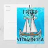 Ik heb zeevitamine nodig Boot Briefkaart (Voorkant / Achterkant)
