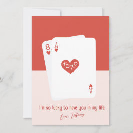 Ik heb zo veel geluk dat ik jou heb Plat kerstkaar Feestdagenkaart