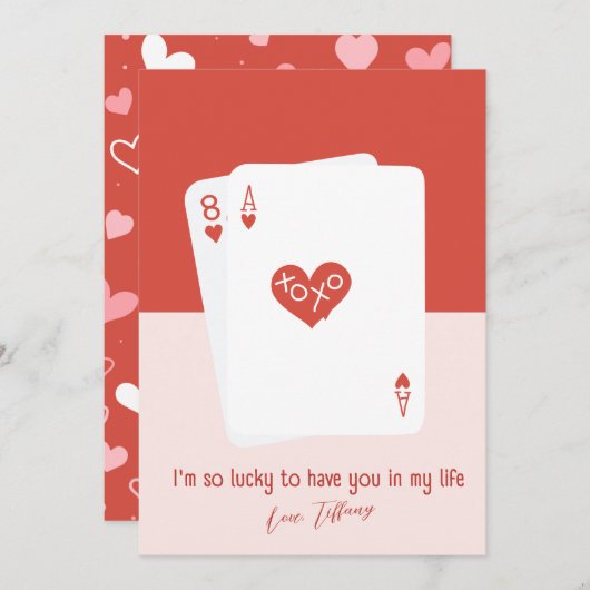 Ik heb zo veel geluk dat ik jou heb Plat kerstkaar Feestdagenkaart (Voorkant / Achterkant)