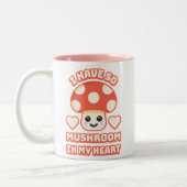 Ik heb zo'n paddenstoel in mijn hart! Schattigee p Tweekleurige Koffiemok (Links)