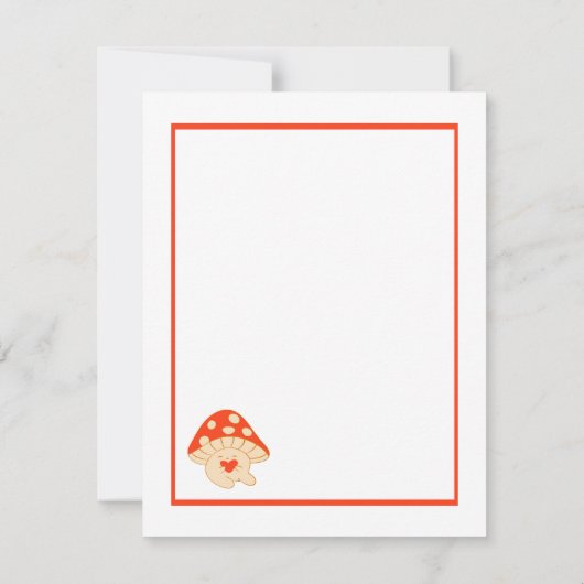 "Ik heb zo'n paddenstoel in mijn hart voor jou" Li Notitiekaartje (Achterkant)