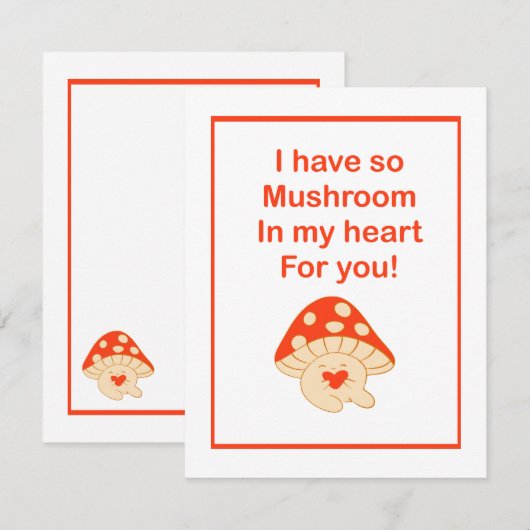 "Ik heb zo'n paddenstoel in mijn hart voor jou" Li Notitiekaartje (Voorkant / Achterkant)