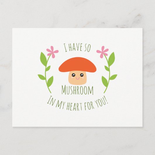 Ik heb zo'n paddenstoel in mijn hart voor jullie H Briefkaart (Voorkant)