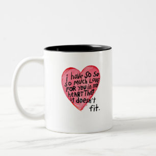 Ik heb zoveel liefde voor je Quote   Romantisch  Tweekleurige Koffiemok