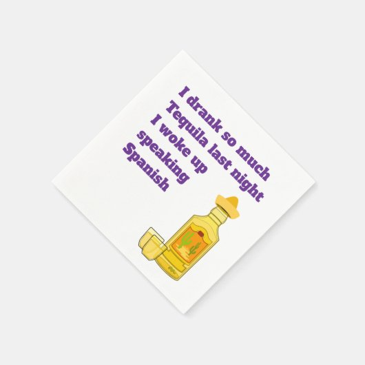 "Ik heb zoveel Tequila drink" leuke cocktailservet Servet (Hoek)