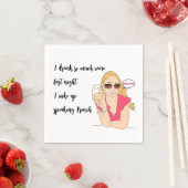 "Ik heb zoveel wijn drink" - Funny Cocktail Napkin Servet (Insitu)
