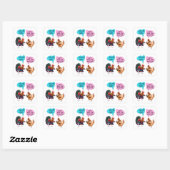 Ik heers over de haan vierkante sticker (Vel)