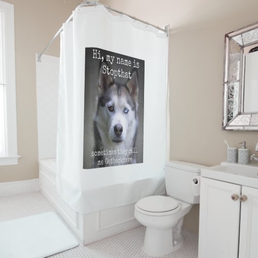 Ik heet Stopthat Funny Hyper Siberian Douchegordijn (In situ)