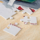 Ik help uitpakken! Grappige kat in kerst verzenddo Legpuzzel (Zijkant)
