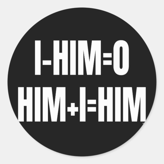 Ik - Hem = 0 Sticker - Wit (Voorkant)