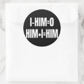 Ik - Hem = 0 Sticker - Wit (Tas)