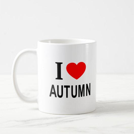 Ik ❤️ HERFST Ik HOU VAN HERFST Ik HART HERFST Koffiemok (Links)
