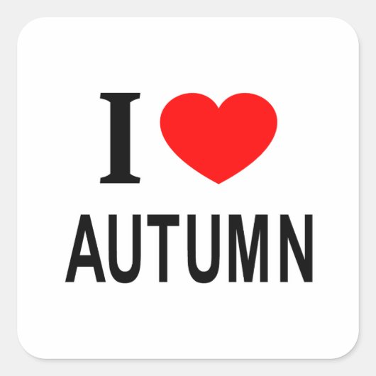 Ik ❤️ HERFST Ik HOU VAN HERFST Ik HART HERFST Vierkante Sticker (Voorkant)