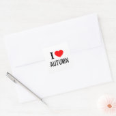 Ik ❤️ HERFST Ik HOU VAN HERFST Ik HART HERFST Vierkante Sticker (Envelop)