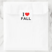 Ik ❤️ HERFST Ik HOU VAN HERFST Ik HART HERFST Vierkante Sticker (Tas)