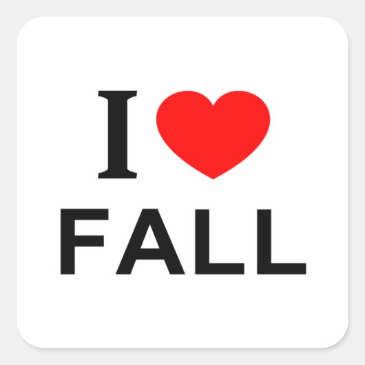 Ik ❤️ HERFST Ik HOU VAN HERFST Ik HART HERFST Vierkante Sticker (Voorkant)