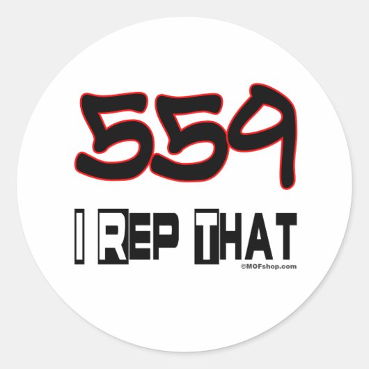 Ik herhaal dat 559 netnummer ronde sticker (Voorkant)