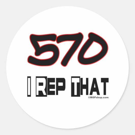 Ik herhaal dat 570 netnummer ronde sticker (Voorkant)