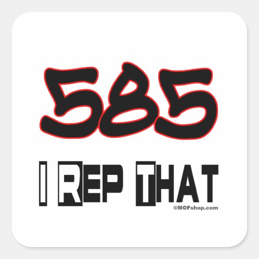 Ik herhaal dat 585 netnummer vierkante sticker (Voorkant)