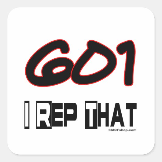 Ik herhaal dat 601 netnummer vierkante sticker (Voorkant)